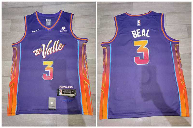Suns 3 Bradley Beal Purple Nike 2023-24 City Edition Swingman Jersey,We sell and wholesale Suns 3 Bradley Beal Purple Nike 2023-24 City Edition Swingman Jersey on line form chian!
